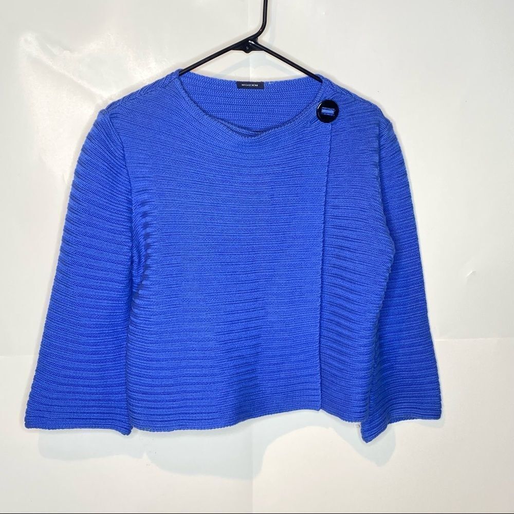 Magashoni Reverse Weave Single Button Wrap Sweate… - image 2